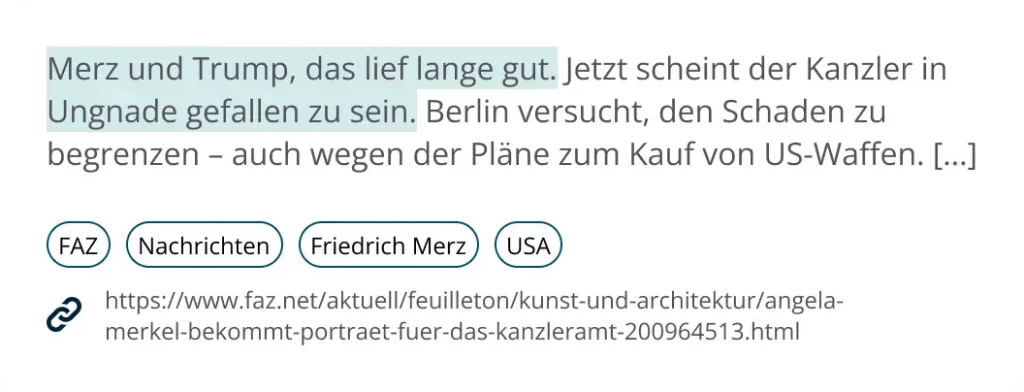 Framing Analyse - Zuordnung Textstelle